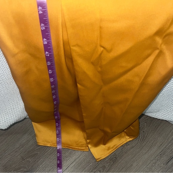 PrettyLittleThing Orange Satin Wedding Dress - Picture 12 of 12